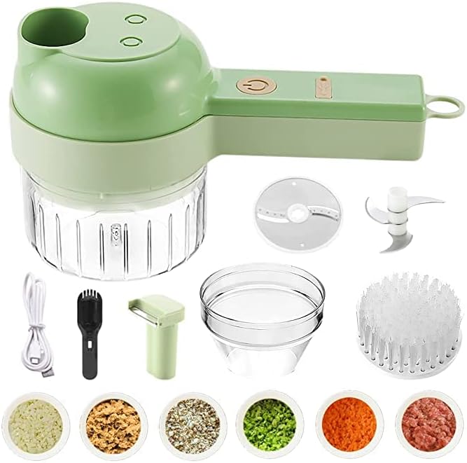 4-in-1 Electric Vegetable Cutter, Slicer, Grater, Chopper