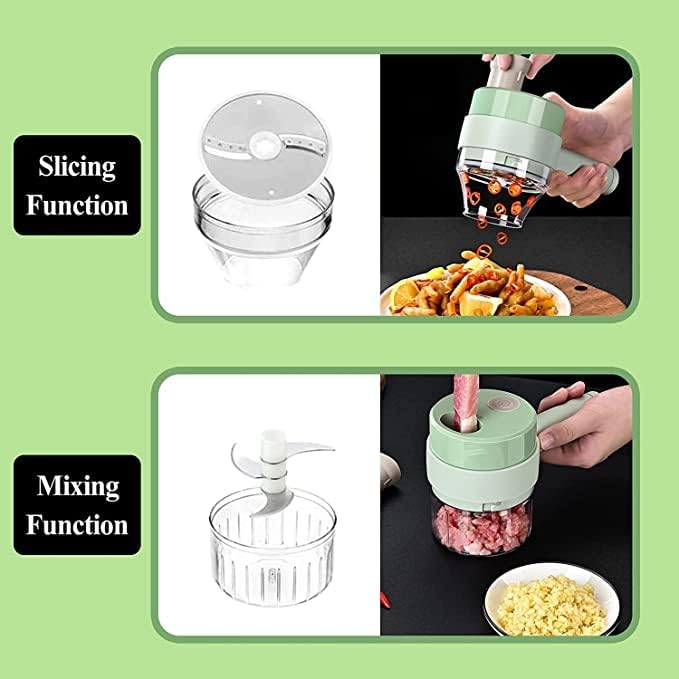 4-in-1 Electric Vegetable Cutter, Slicer, Grater, Chopper