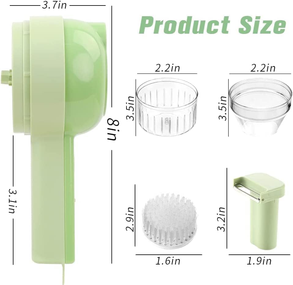 4-in-1 Electric Vegetable Cutter, Slicer, Grater, Chopper